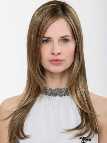 Synthetische Ombre / 2 Ton Straight 18  inchCapless ohne Pony Damen lange Perücke