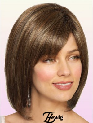 Perücken Bob Style Kinn Länge Spitze Front Bobs Cut Brown Farbe