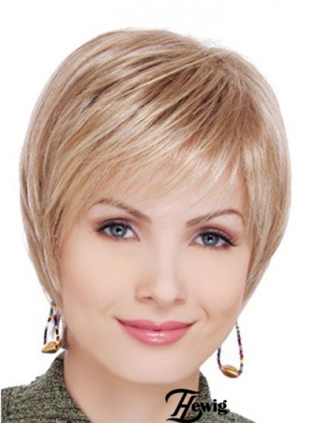 Beste Blonde Short Straight Layered Lace Front Perücken