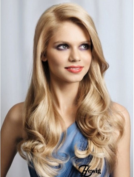 Damen Monofilament Perücken Lace Front Wavy Style Blonde Farbe