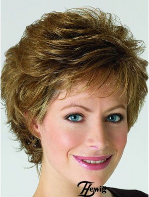 Monofilament Lace Front Perücken Blonde Farbe Short Length Layered Cut