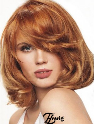 Kinnlänge gewelltes Monofilament Auburn Beste Bob Perücken