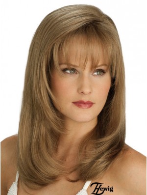 Gerade mit Pony Long Blonde Flexibility Lace Front Perücken