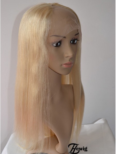 20 Zoll Lace Front Straight Blonde Wunderschöne U-Teil Perücken