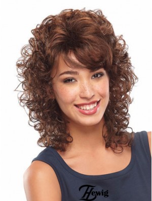 Curly Auburn weiche schulterlange klassische Perücken