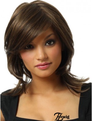 14  inchFashion Brown Layered Monofilament Perücken