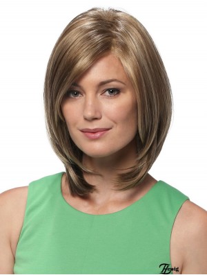 Gerade schulterlang blond 12  inchLace Front Frisuren Bob Perücken