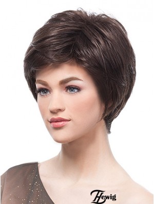 Flexibilität Brown Short Straight Boycuts Lace Front Perücken