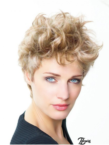 Curly Boycuts Kurze Blonde Trendy Lace Front Perücken