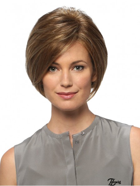 Gerade Kinnlänge Blond 8  inchLace Front Modern Bob Perücken