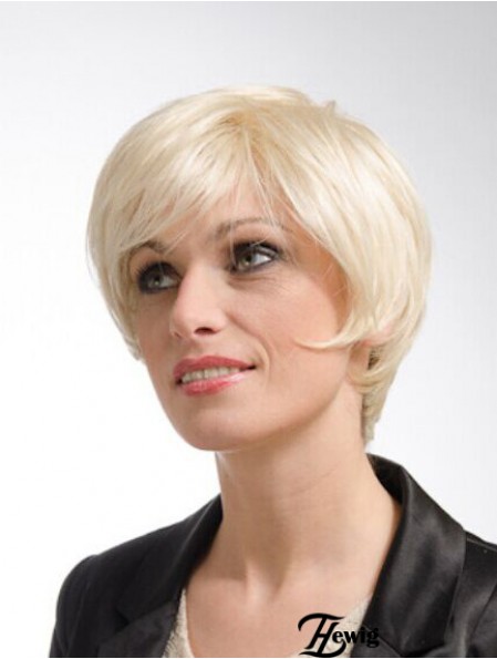 Blonde 10  inchFlexibility Short Straight Layered Lace Perücken