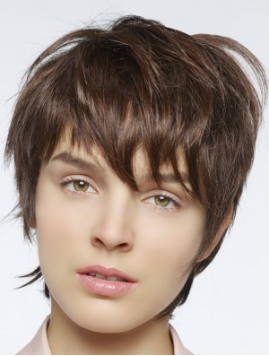 Gerade Boycuts Cropped Auburn Stylish Lace Front Perücken