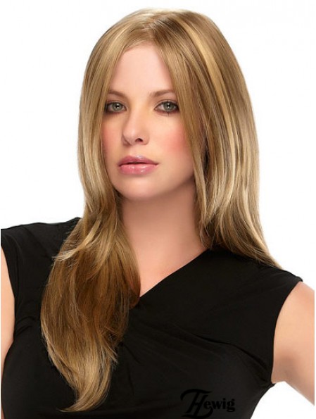 Gerade Blonde Synthetische Lange Monofilament Perücke Damen Accessoires