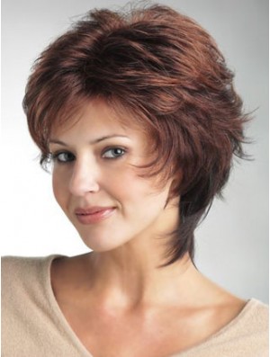 Monofilament Damen Perücken Mit Synthetic Wavy Style Layered Cut