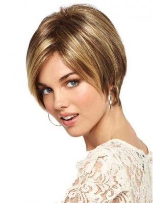 6  inchHochwertige blonde Bobs Monofilament Perücken