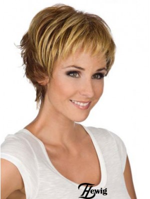 6  inchModerne blonde Boycuts Monofilament Perücken