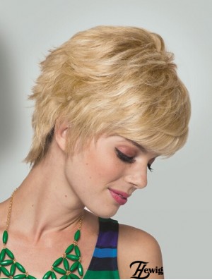 Boycuts Short Straight Blonde 5  inchPraktische Monofilament Perücken