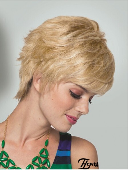 Boycuts Short Straight Blonde 5  inchPraktische Monofilament Perücken