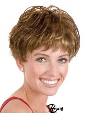 Layered Short Straight Blonde 5  inchStyle Monofilament Perücken