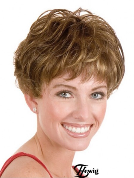 Layered Short Straight Blonde 5  inchStyle Monofilament Perücken