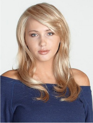 Blonde 20  inchIdeal Long Straight Mit Pony Lace Perücken