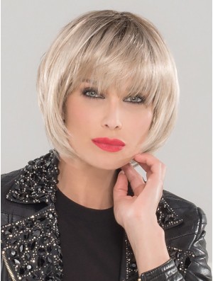 10 Zoll Short Monofilament Platinum Blonde Layered Bob