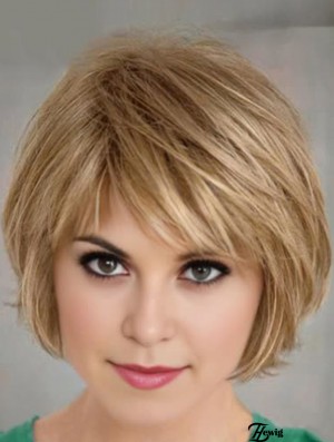 Kurze geschichtete Bob-Frisuren Blonde Farbe Bobs schneiden gerade Stil