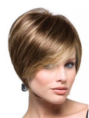 Capless Short Straight Brown Unglaubliche Bob Perücken