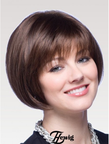 Capless Chin Länge gerade Auburn gute Bob Perücken