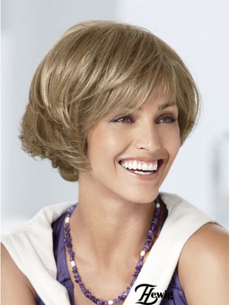 Capless Short Wavy Blonde Große Bob Perücken