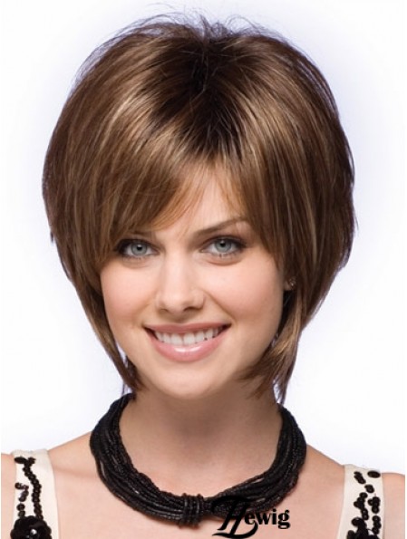 Capless Short Straight Brown Perfekte Bob Perücken