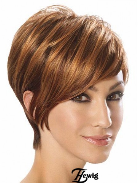 Perücken zum Verkauf UK Layered Cut Short Length Auburn Farbe