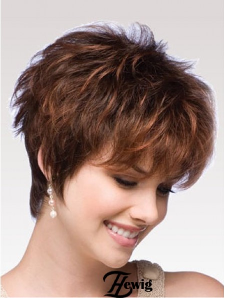 Auburn Perücke Boycuts Auburn Farbe Short Length Wavy Style