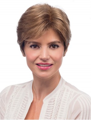Blonde Lace Front Perücken Short Length Layered Cut Wavy Style