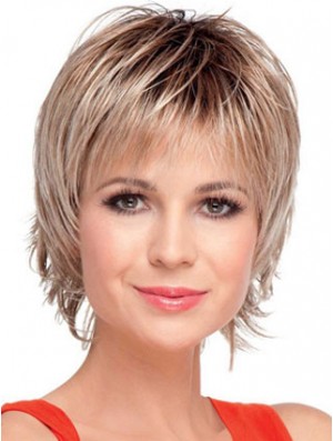 Boycuts Straight Blonde Capless Amazing Short Perücken