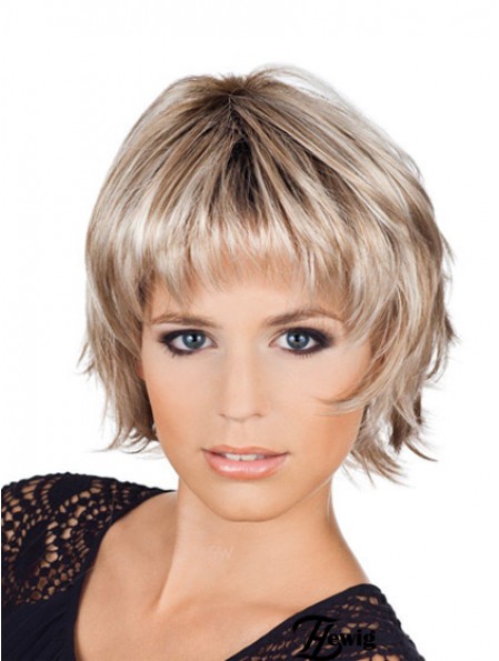 Damen Bob Style Perücken Mit Capless Kinn Länge Blonde Farbe