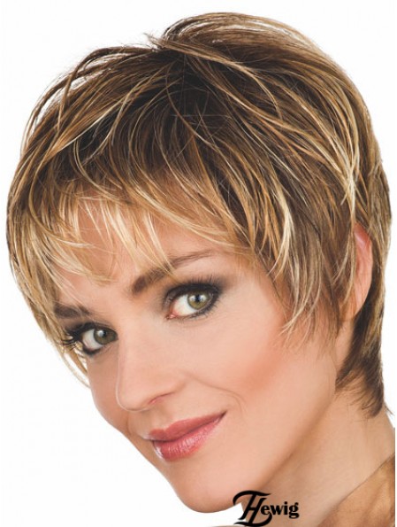 Brown Wigs Wavy Style Kurz geschnittene Boycuts mit Capless