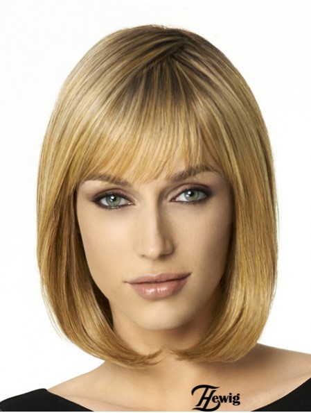 Schulterlange Bobs 12 Zoll Straight Blonde Medium Perücken