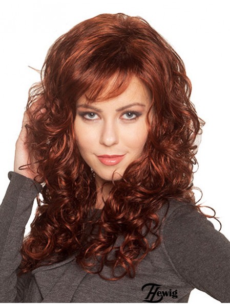 Exquisite Auburn Curly mit Pony Capless Long Perücken