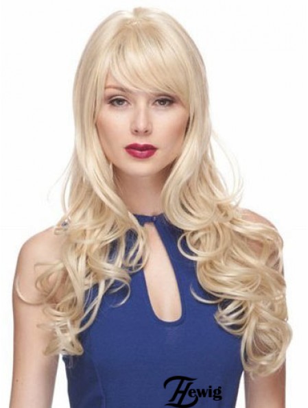 Blonde Perücken mit Pony Synthetic Capless Wavy Style Long Length