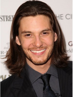 Remy Human Capless Shoulder Wavy Long Human Hair Wigs For Men UK