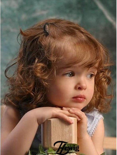 Perücken für Kinder mit Remy Lace Front schulterlang Curly Style