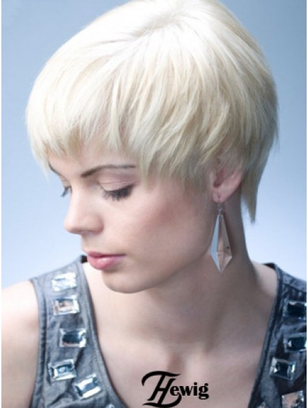 Capless Grey Short Straight 8 Zoll Natural Fashion Perücken