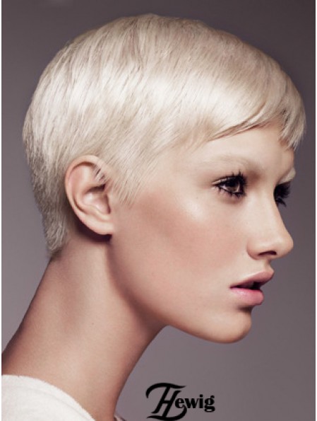 Capless Boycuts Short Straight 8  inchPlatinblonde Fabulous Fashion Perücken