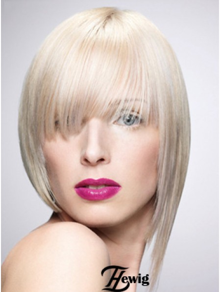 Monofilament Bobs Short Straight 10 Zoll Platinblond New Fashion Perücken