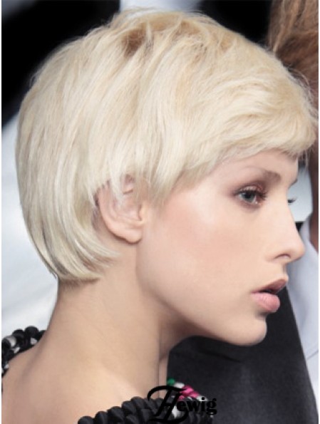 Monofilament Boycuts Short Straight 8  inchPlatinblonde Incredible Fashion Perücken