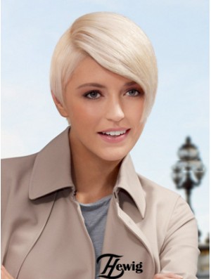 Lace Front Boycuts Short Straight 8  inchPlatinblonde Style Fashion Perücken