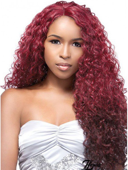 No-Fuss Ombre / 2 Tone Long Curly ohne Pony 24  inchHuman Lace Perücken