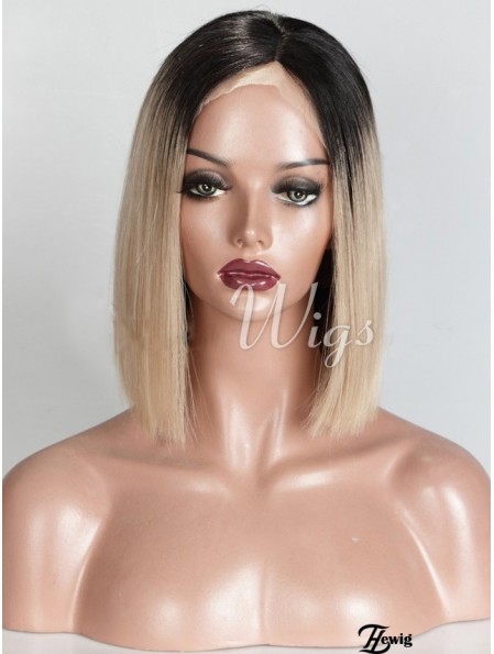 Kinnlänge Ombre / 2 Tone Straight Bobs Unglaubliche Afroamerikaner Perücken