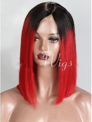 Kinnlänge Ombre / 2 Tone Straight Bobs Discount Afroamerikaner Perücken